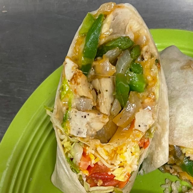 Lunch Chicken Fajita Wrap.